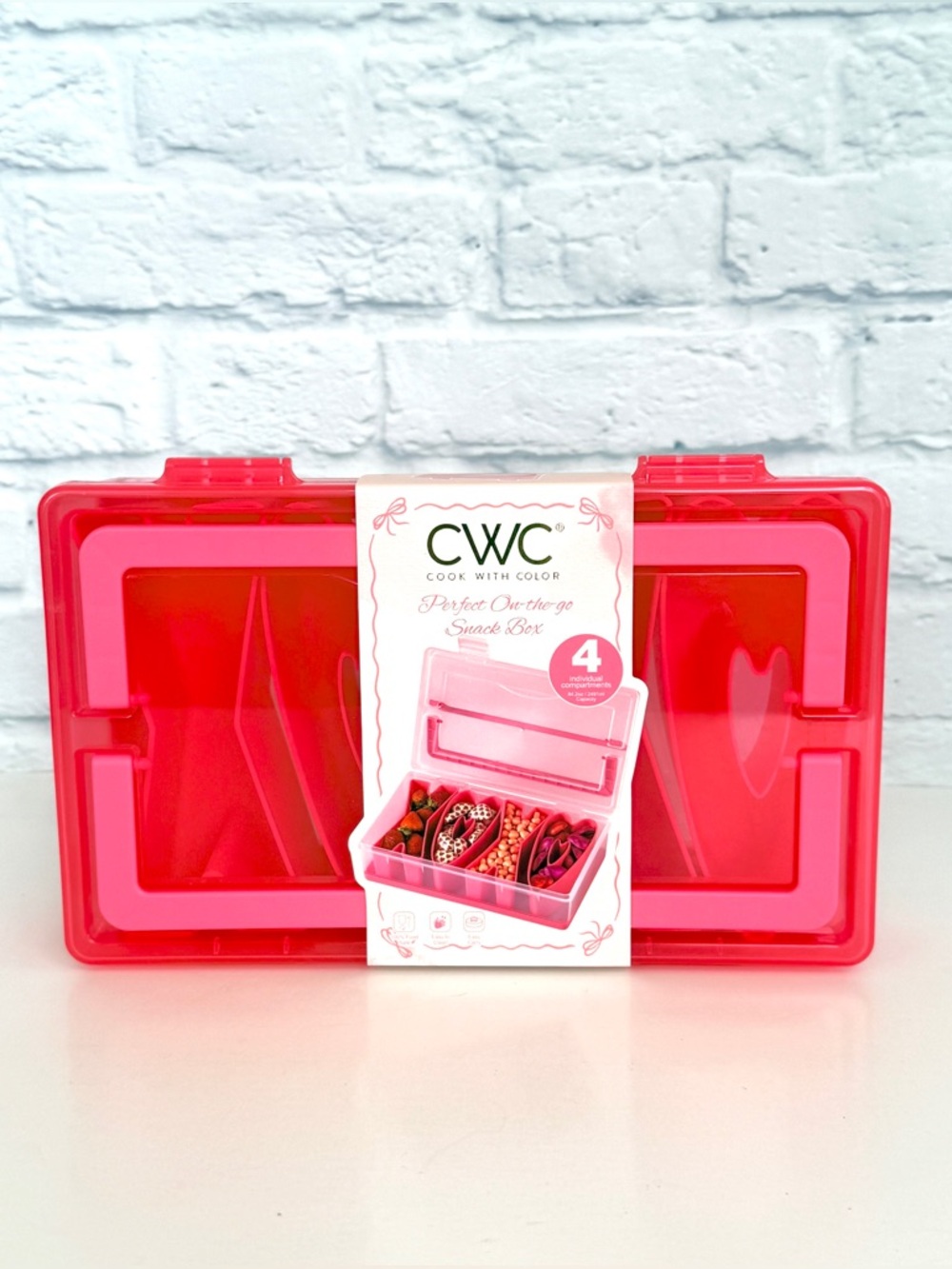 NEW Cook with Color CWC Snack Box Pink XOXO Design On The Go - Picture 2 of 3